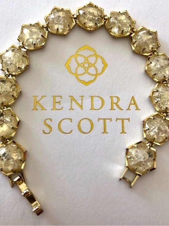 Kendra Scott Jewelry - Kendra Scott Grace Crackle Glass Bracelet Gold/Rare/Retired/Collector/Luxe